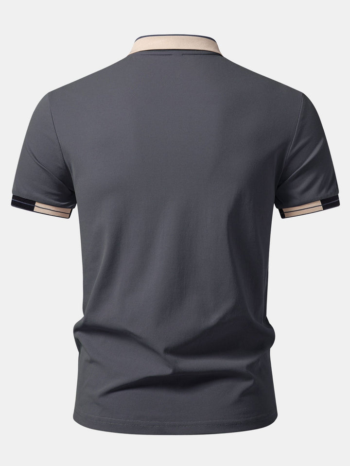 Milano Print Contrast Trim Polo