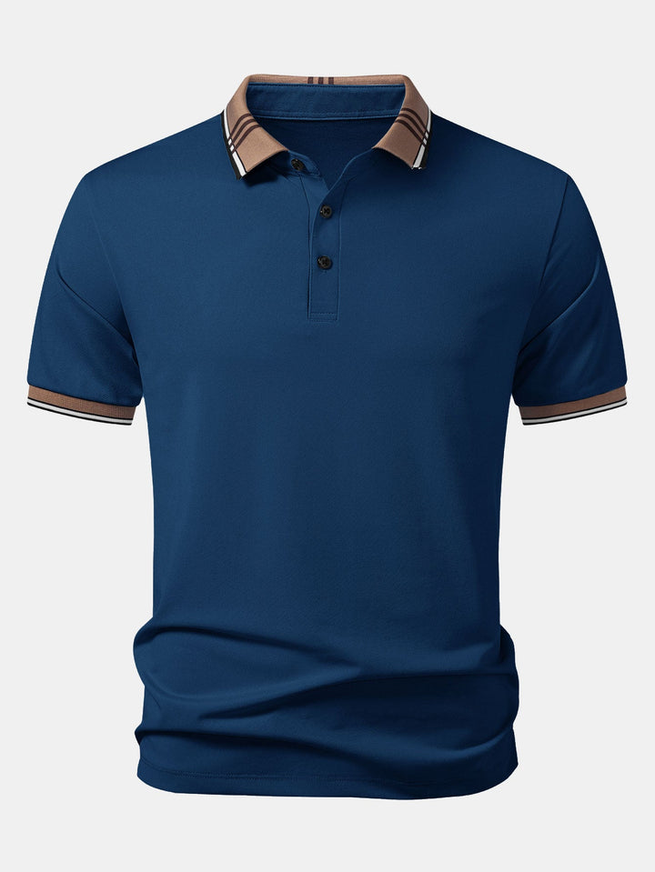 Contrast Striped Collar Polo