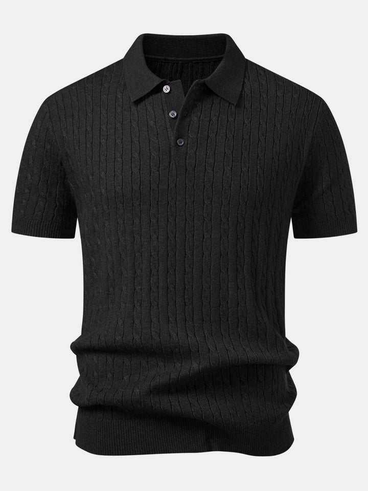 Twisted Jacquard Knit Polo