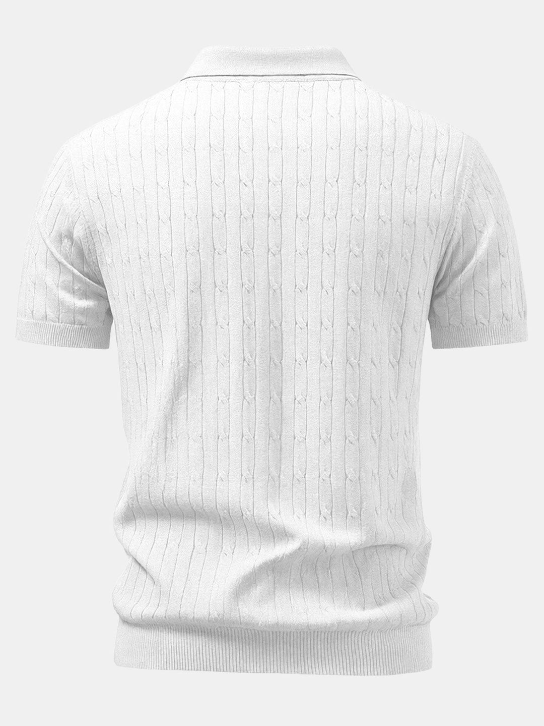 Twisted Jacquard Zipper Knit Polo & Slim Fit Tapered Trousers