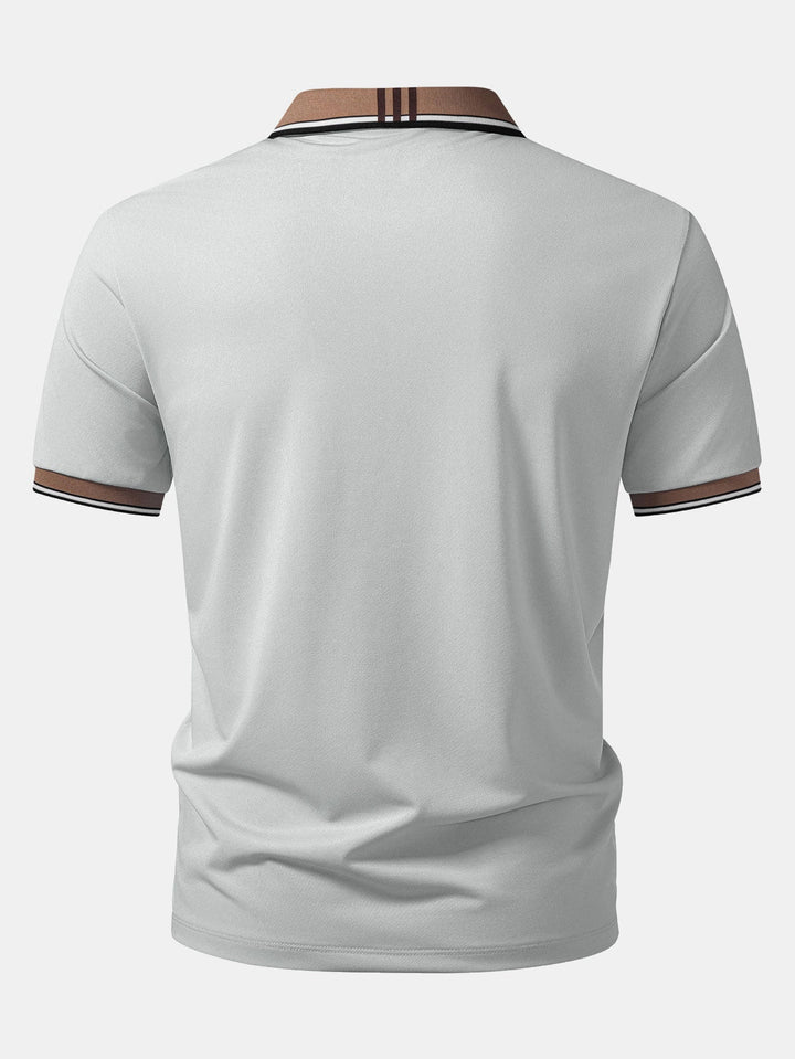 Contrast Striped Collar Polo