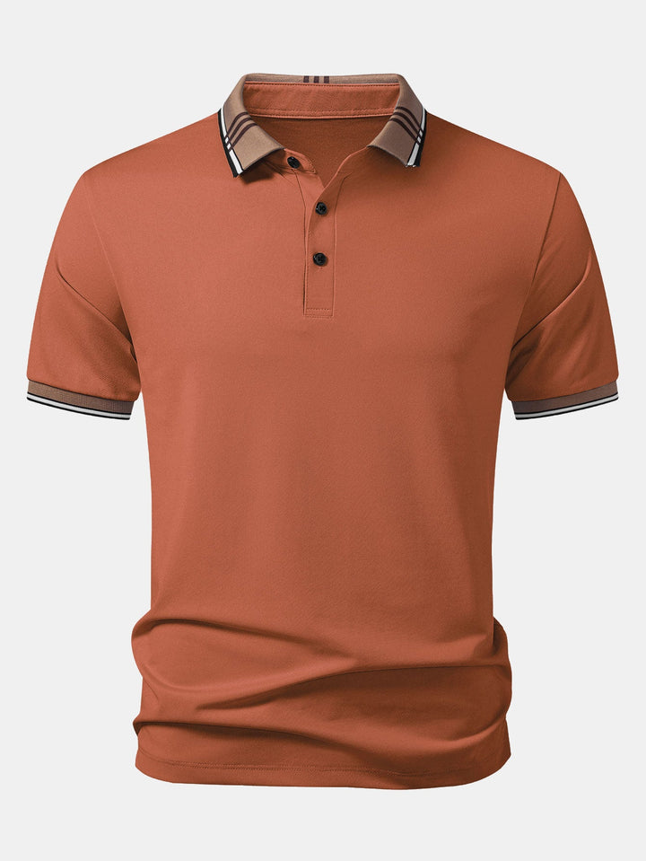 Contrast Striped Collar Polo
