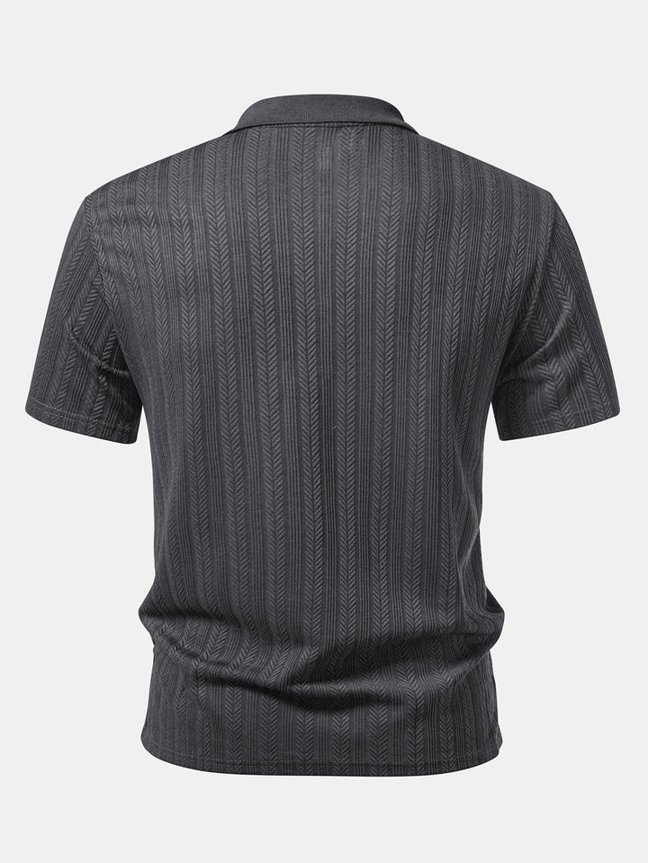 Textured Zipper Polo
