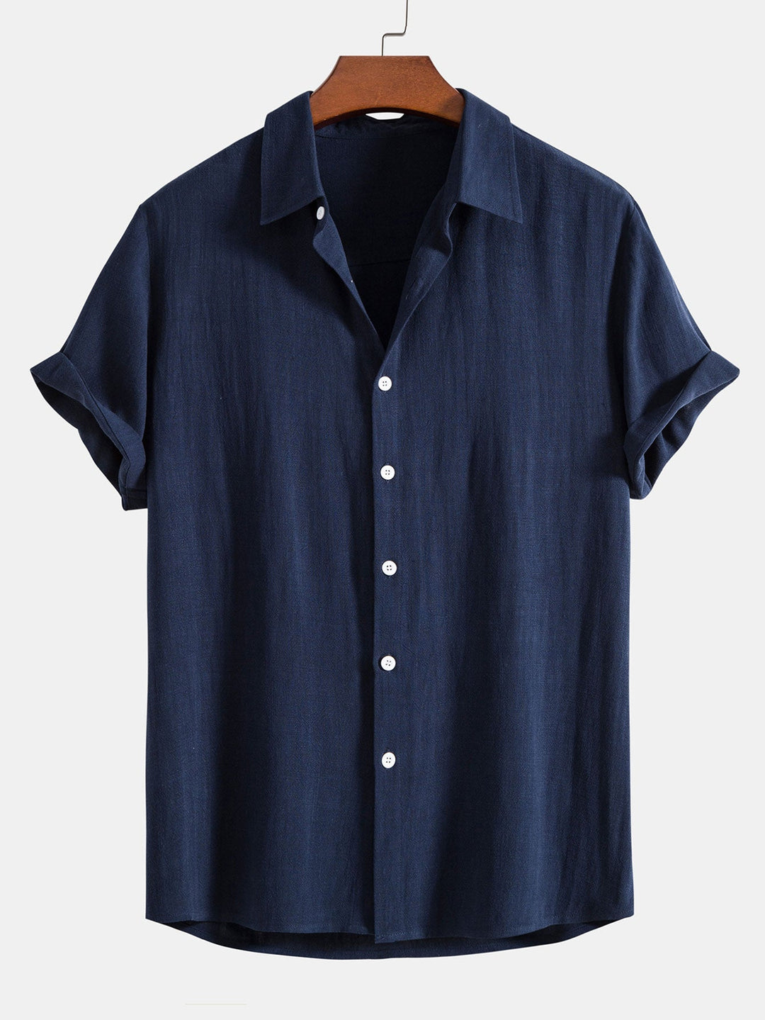 Linnen Rayon Mix Knop-Up Shirt & Linnen Katoen Mix 11" Shorts