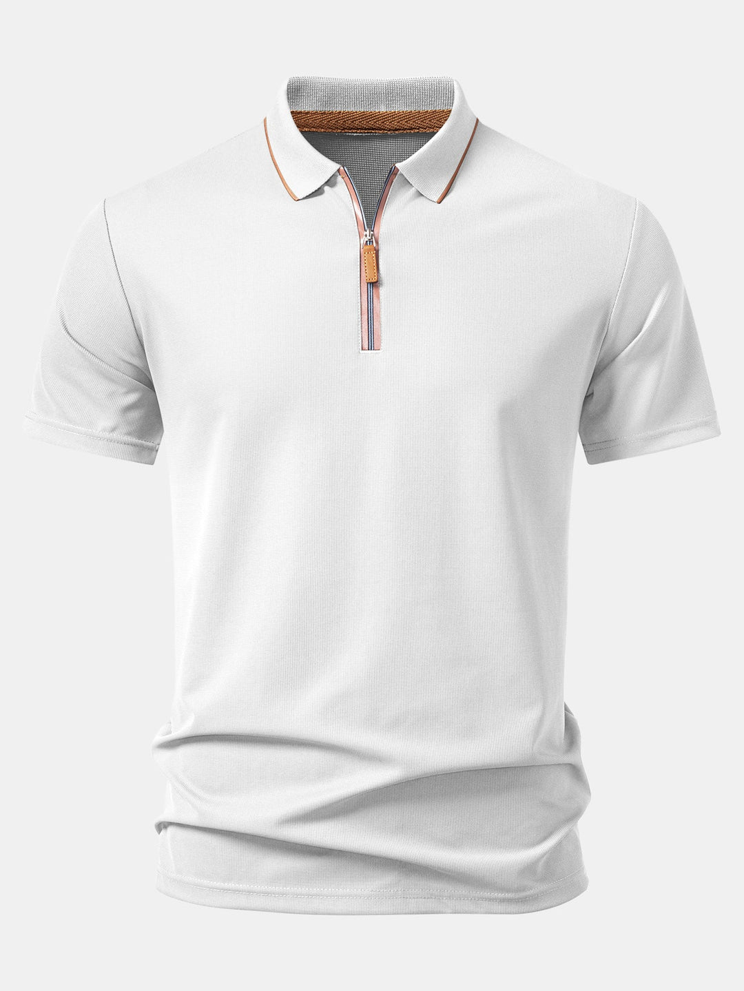 Textured Zipper Polo