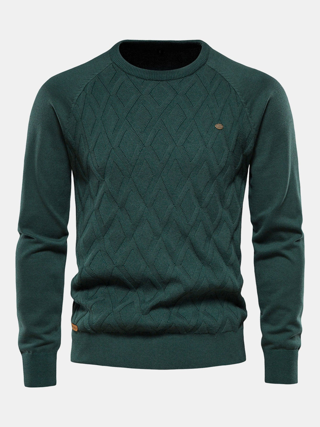 Geometry jacquard trui met ronde hals