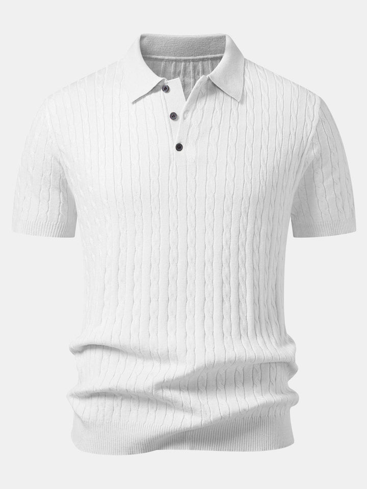 Twisted Jacquard Knit Polo