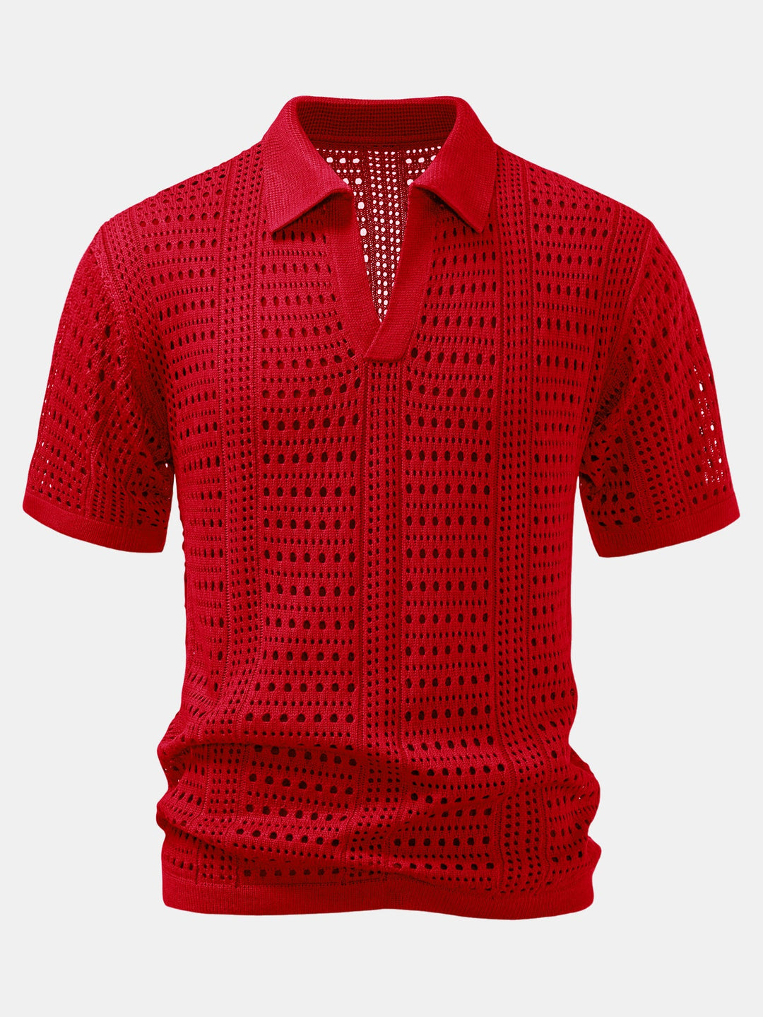 Gehaakt V-hals Polo Shirt