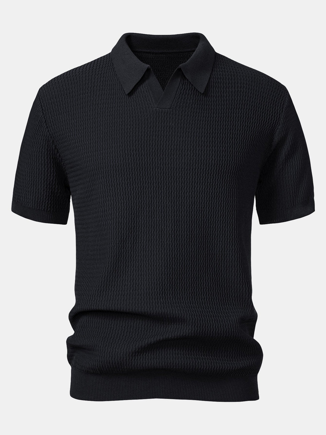 Golf Jacquard Gebreide V-hals Polo Shirt & Slim Fit Toegelopte Broek