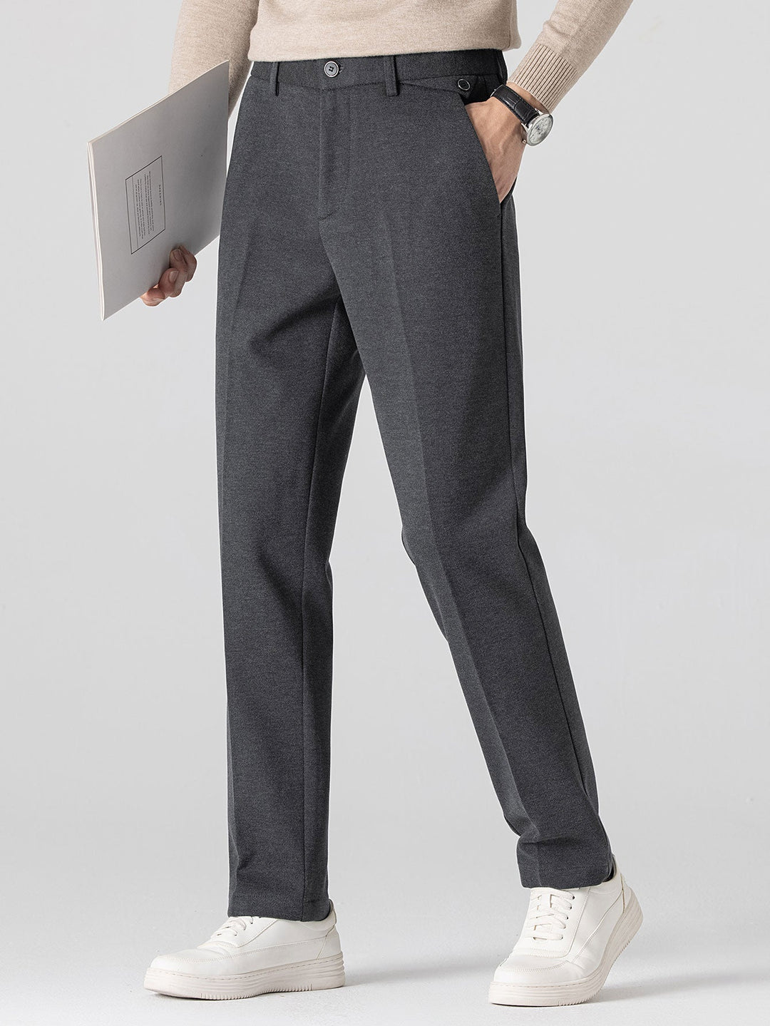 Wolachtige rechte pijpen broek