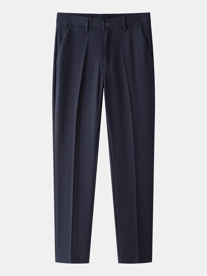 Contrast Textured Johnny Collar Polo & Slim Fit Tapered Trousers