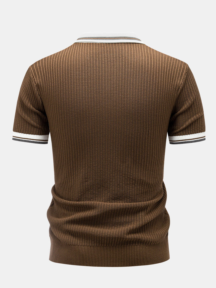 Contrast Trim Knit Polo Shirt