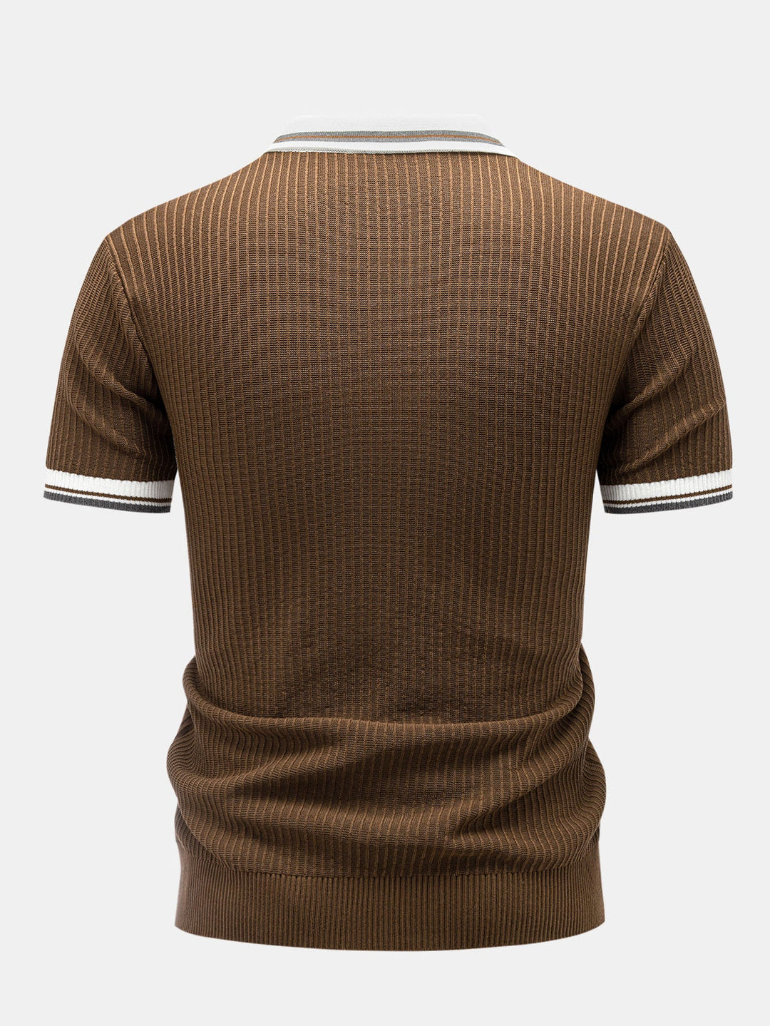 Contrast Trim Knit Polo Shirt & Slim Fit Tapered Trousers