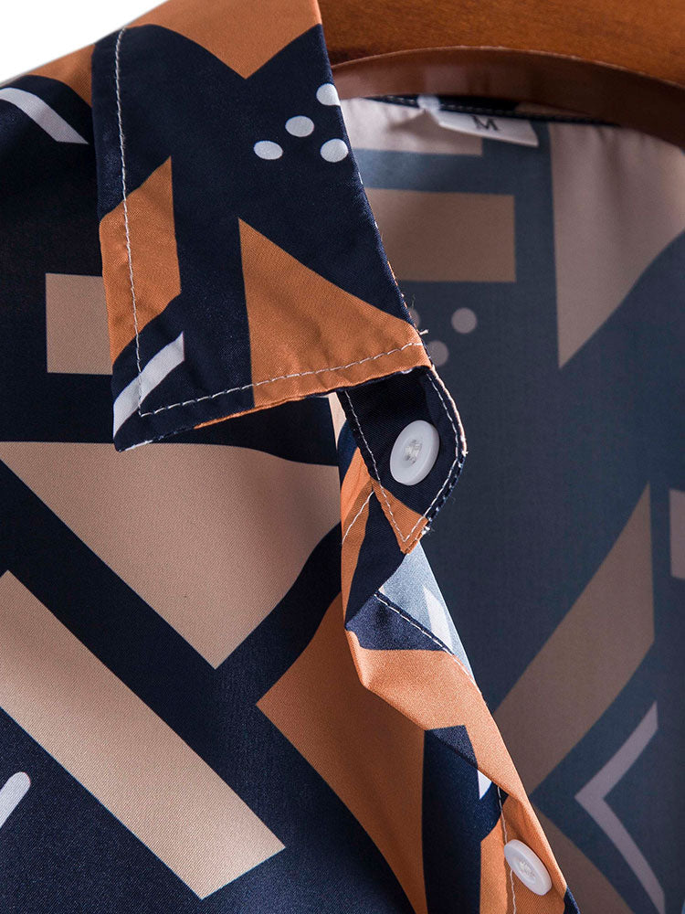 Geometrische Print Shirt & Zwemshorts