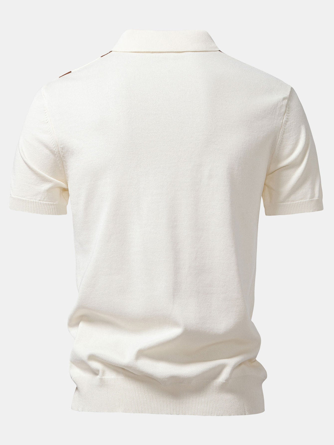 Gestreept geometrisch jacquard gebreid Polo shirt & slim fit taps toelopende broek