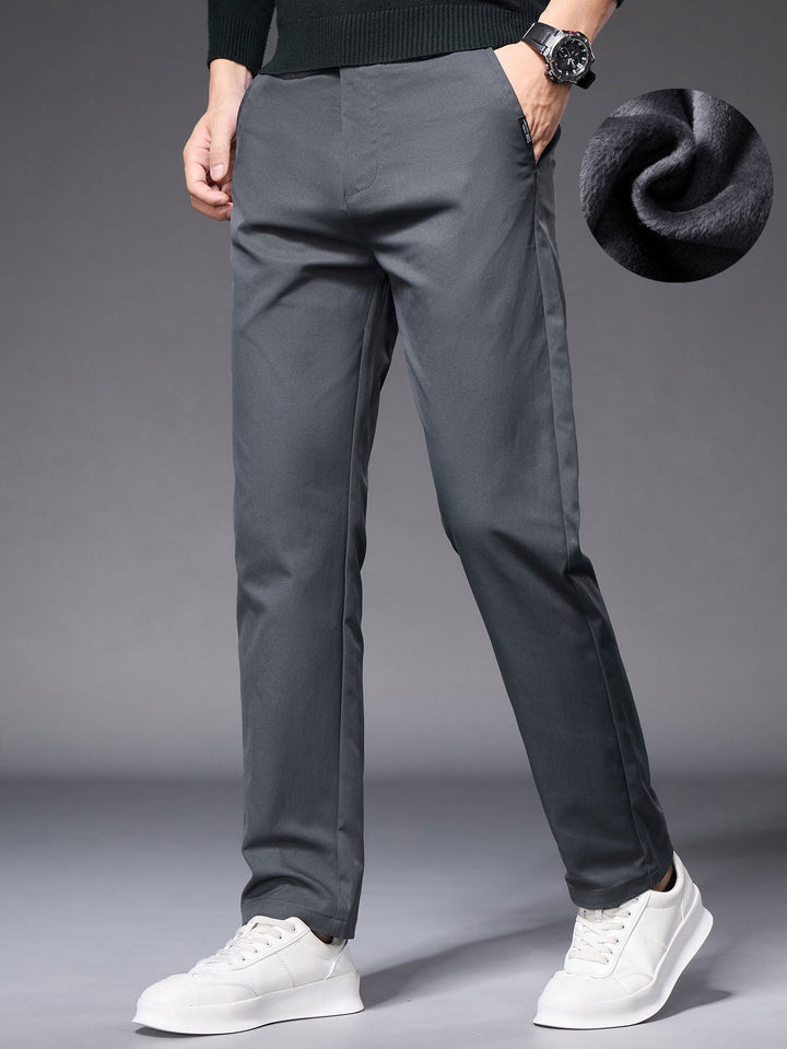 Warm Fleece-Lined Straight Leg Chino Pants