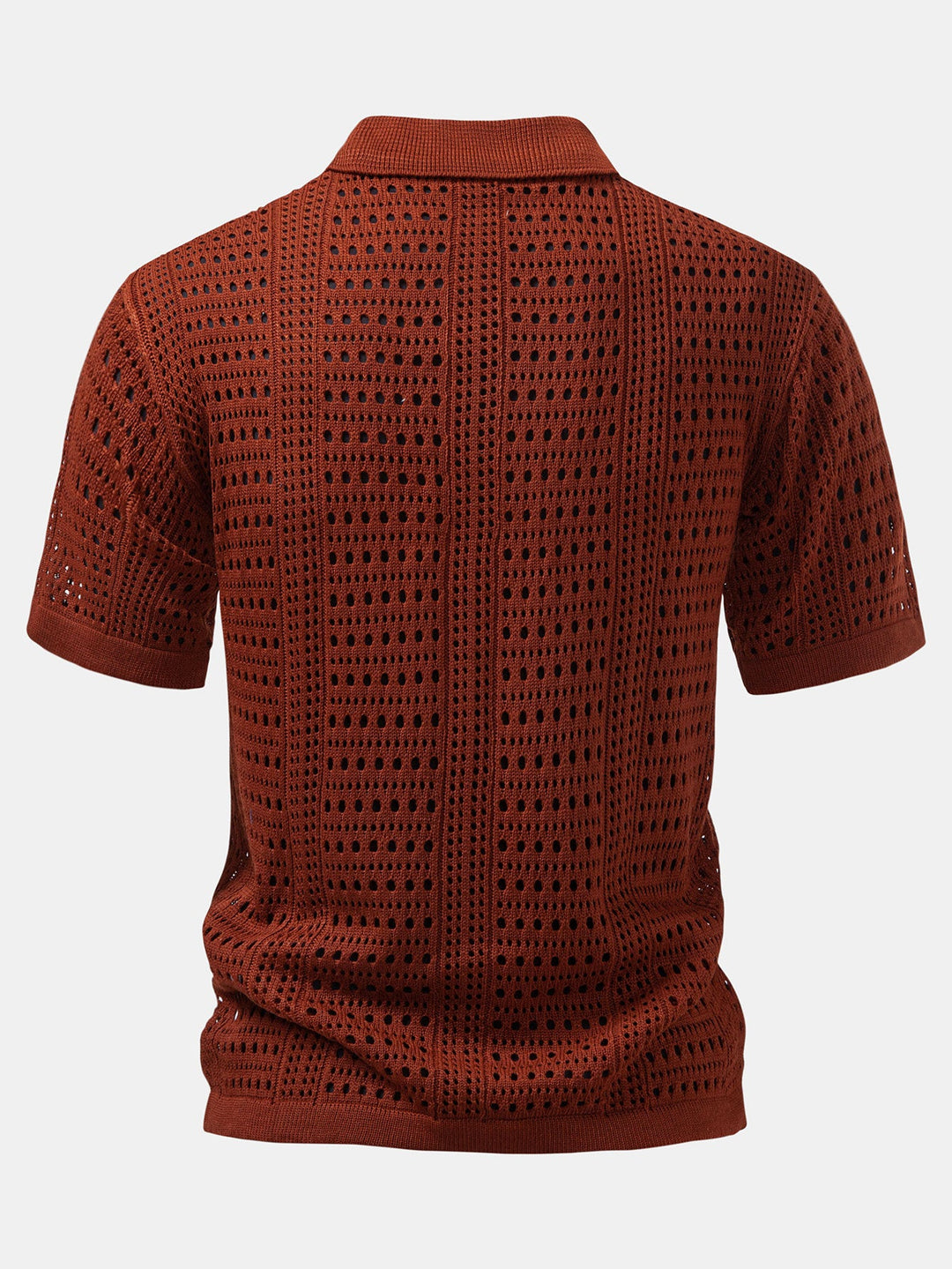 Gehaakte V-hals Polo-shirt & linnen broek met rechte pijpen