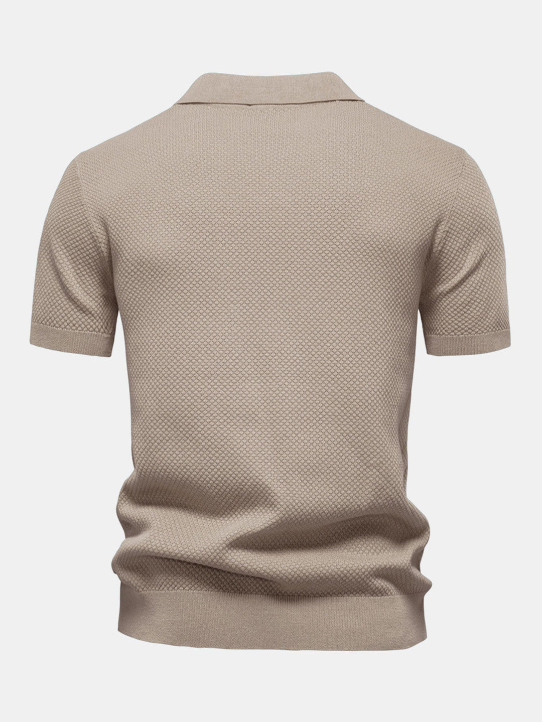 Ananasstructuur Gebreid V-hals Polo Shirt