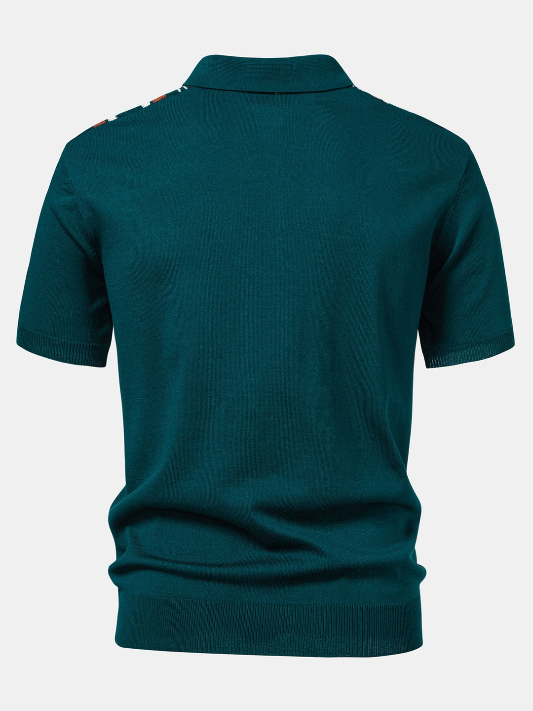 Gestreepte gebreide Polo met rits & rechte ribgebreide broek