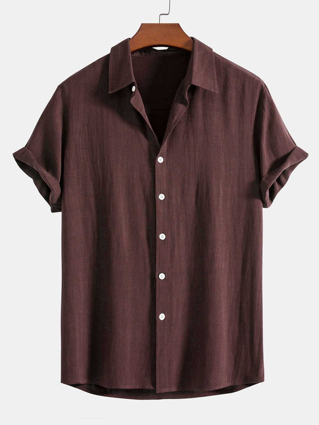 Linnen Rayon Mix Knop-Up Shirt & Linnen Katoen Mix 11" Shorts