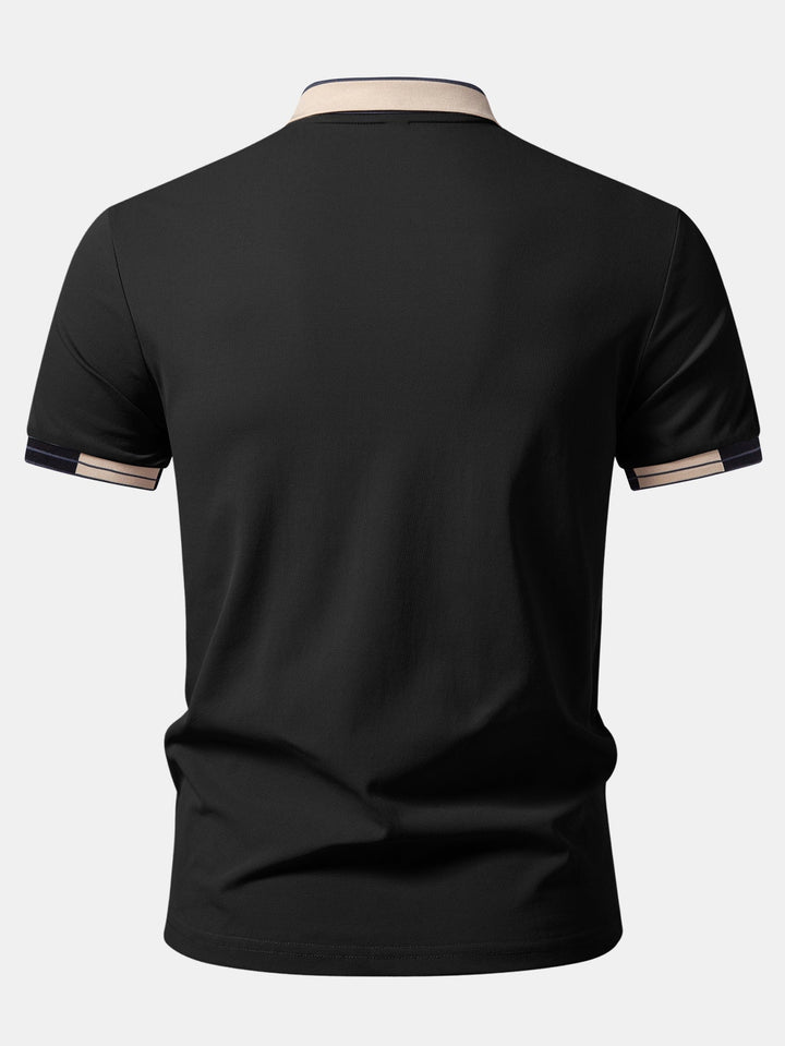 Milano Print Contrast Trim Polo