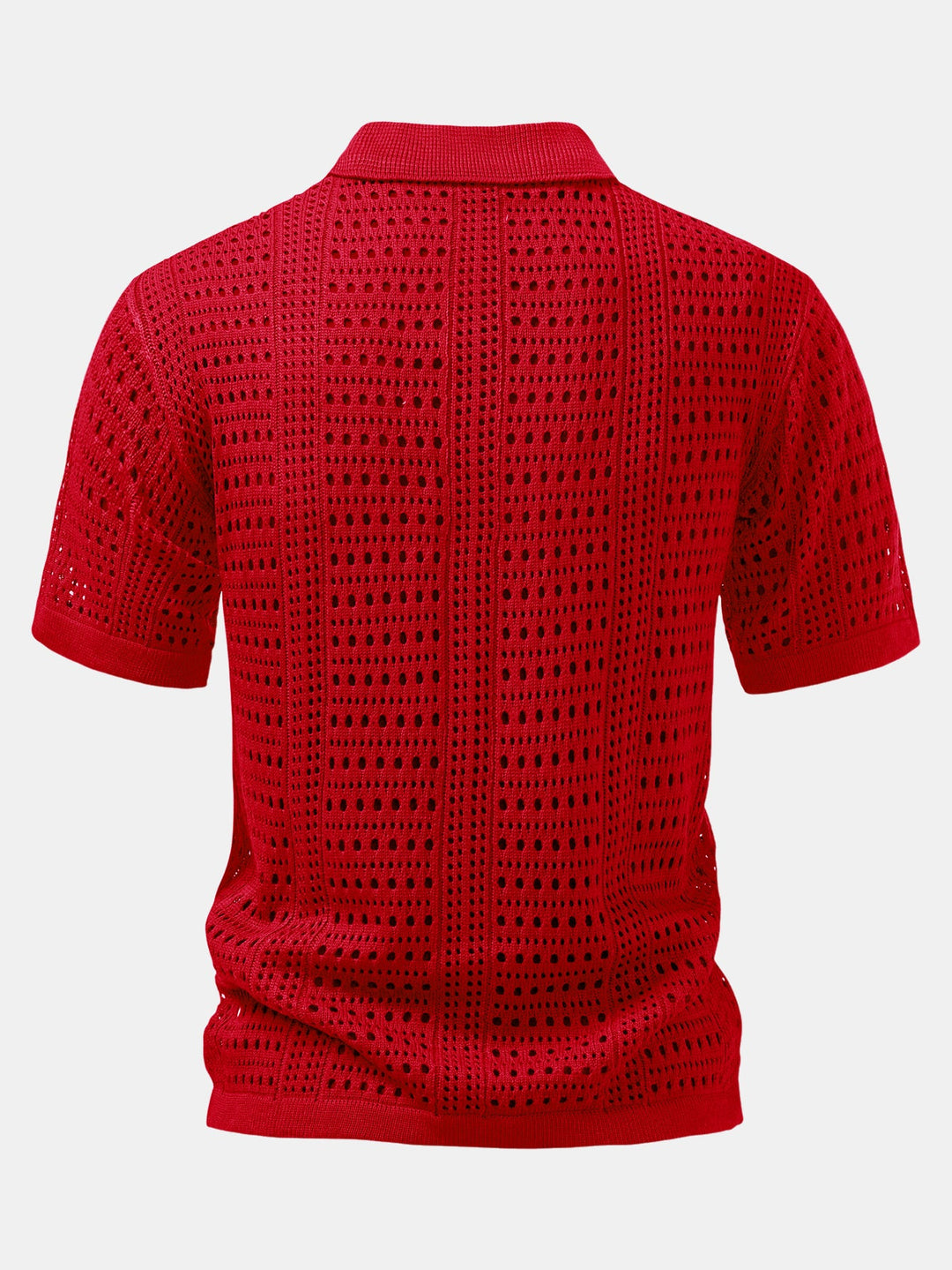 Gehaakt V-hals Polo Shirt