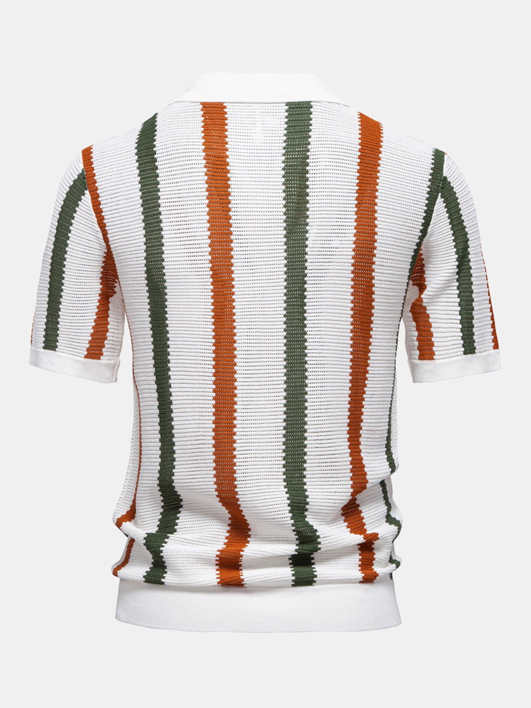 Gestreept Gebreid V-hals Polo Shirt