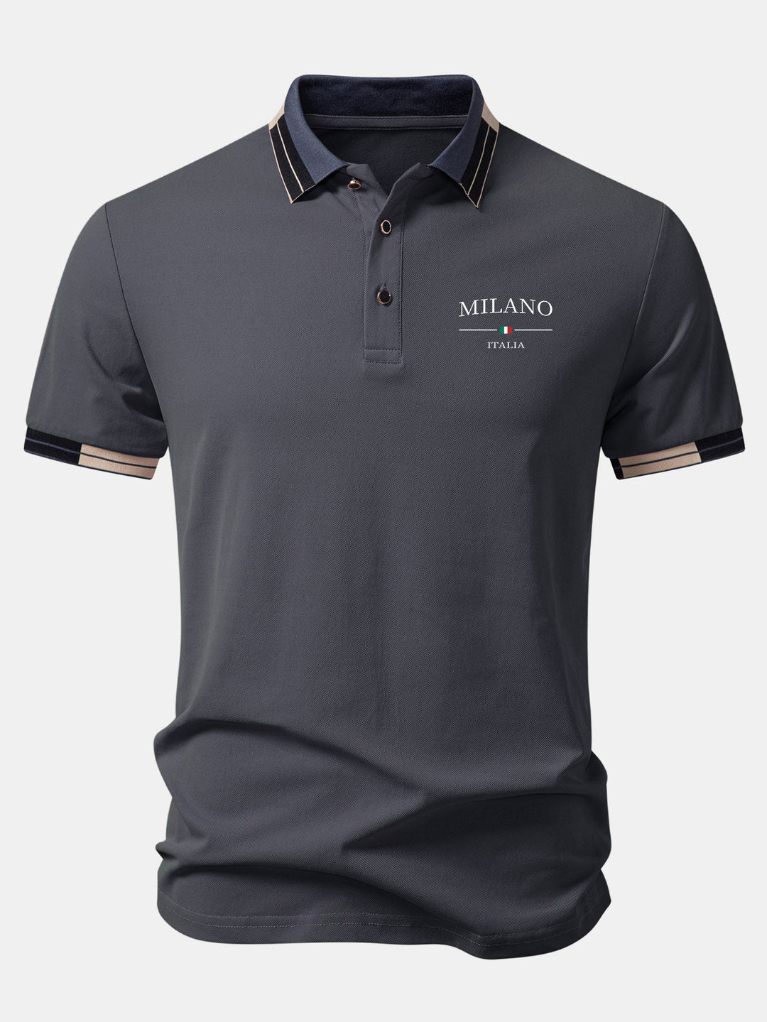 Milano Print Contrast Trim Polo