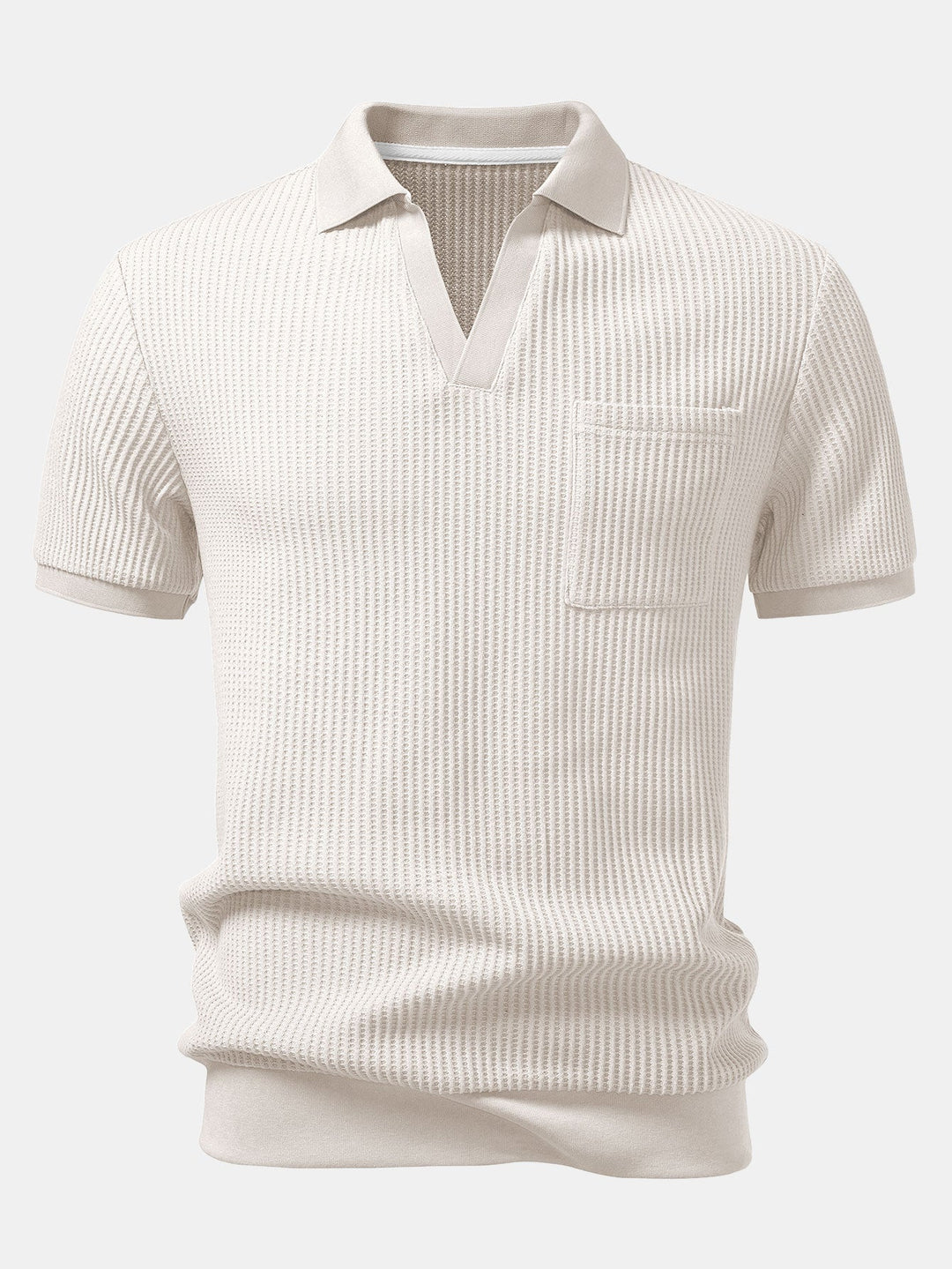 Waffle Johnny Collar Polo With Pocket