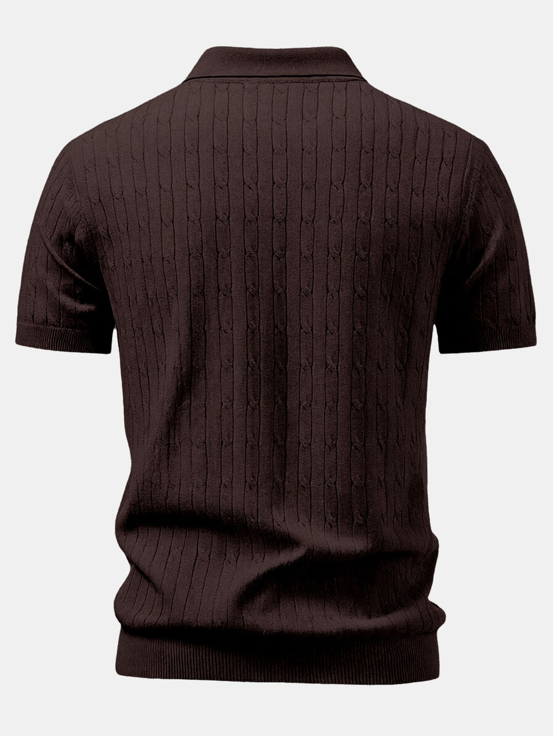Twisted Jacquard Zipper Knit Polo & Slim Fit Tapered Trousers