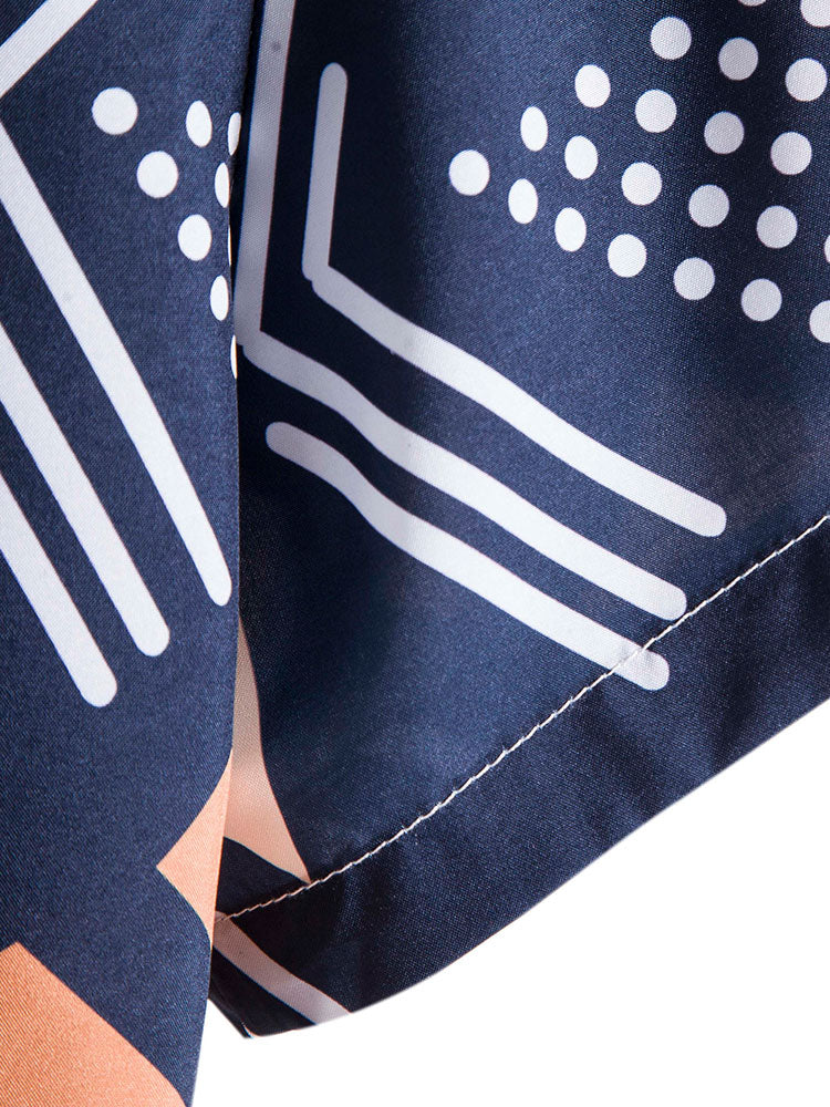Geometrische Print Shirt & Zwemshorts