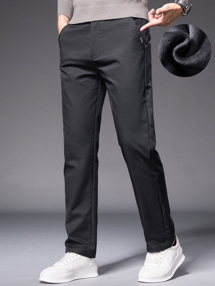 Warm Fleece-Lined Straight Leg Chino Pants