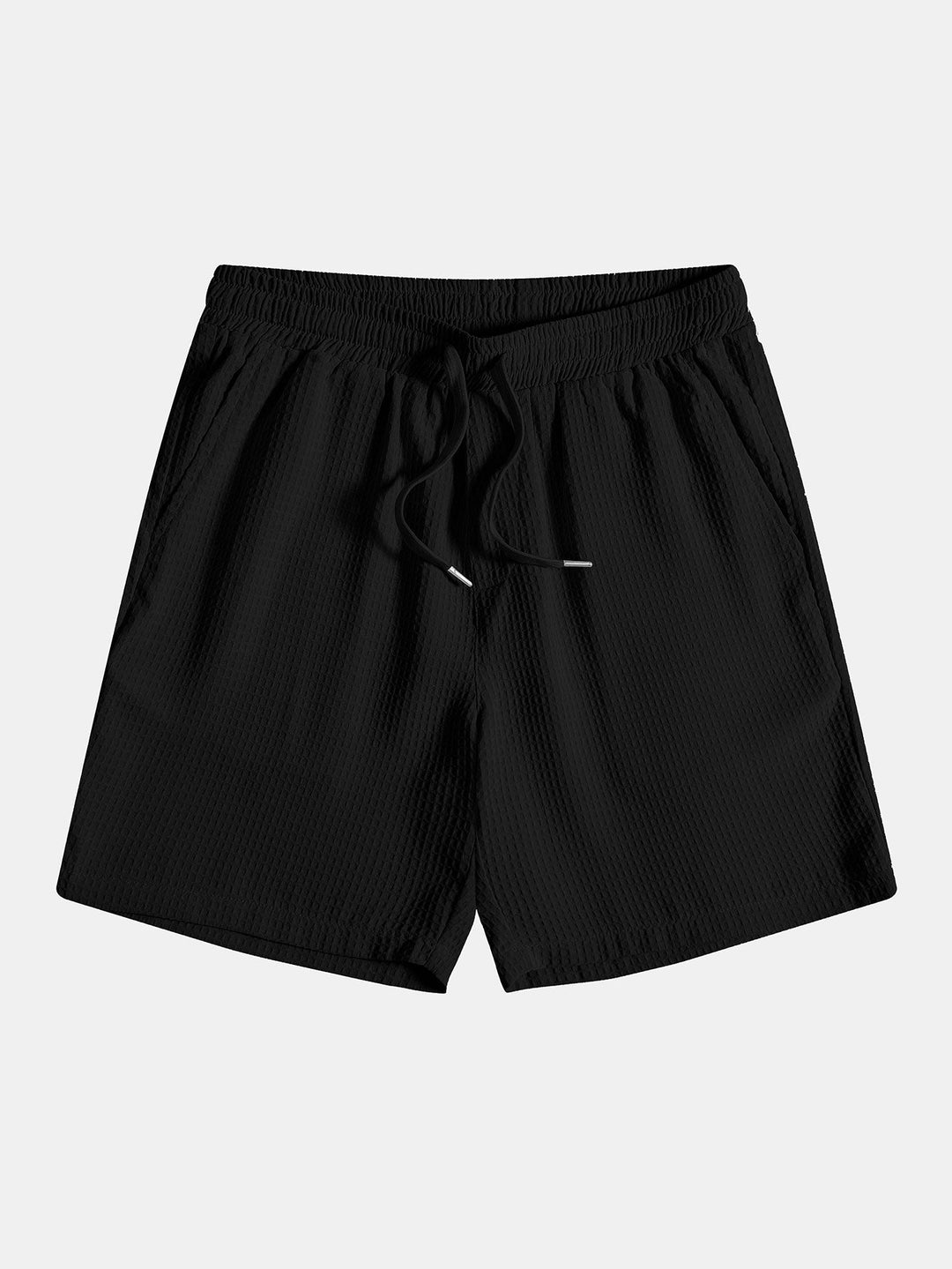 Wafel Polo Kraag Shirt Met Zak & Wafel Korte Broek