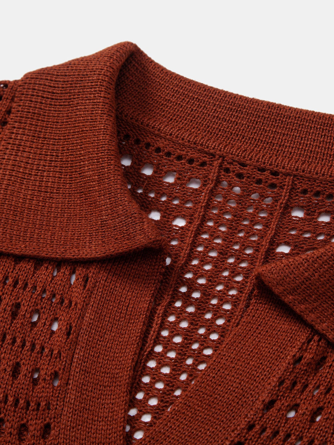 Gehaakt V-hals Polo Shirt