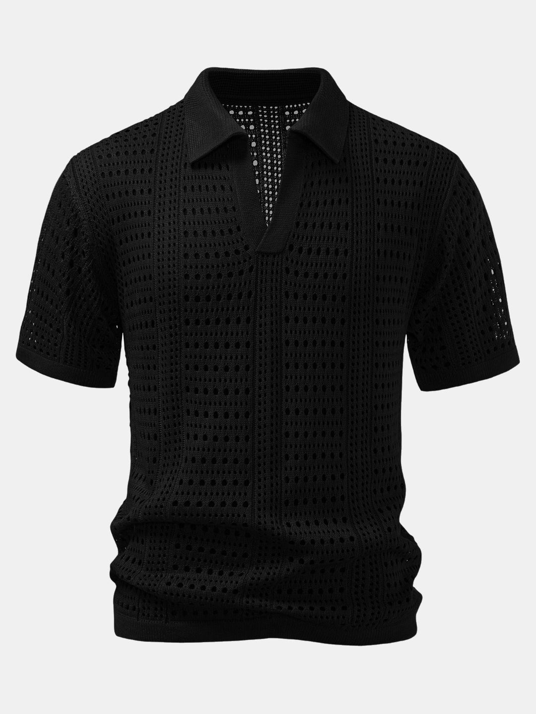 Gehaakt V-hals Polo Shirt
