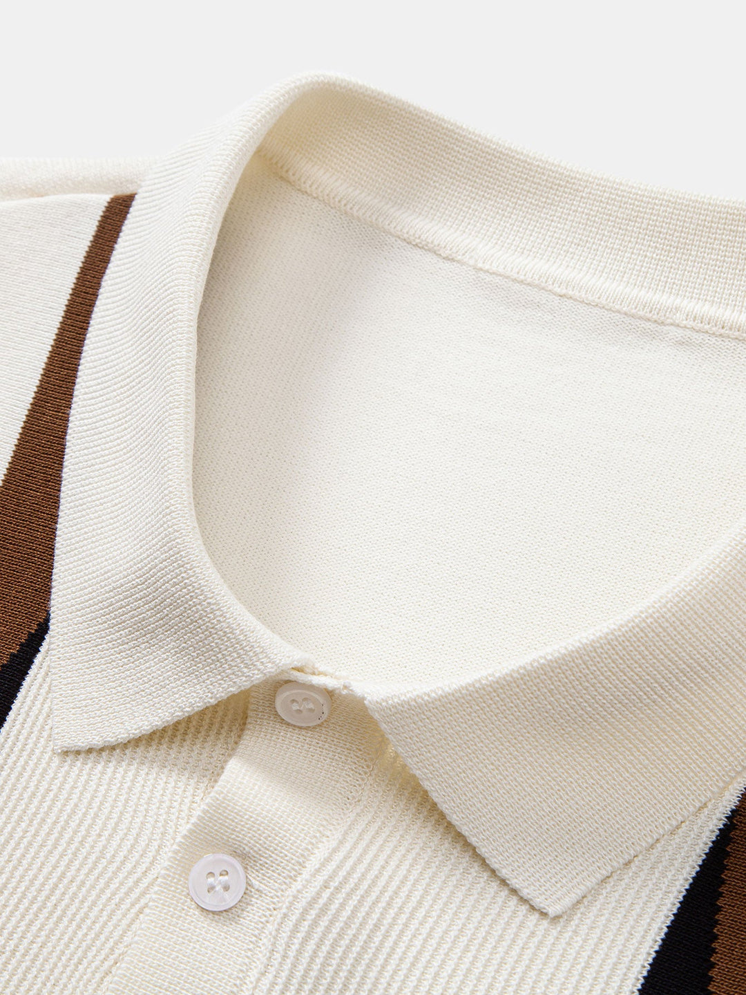 Gestreept geometrisch jacquard gebreid Polo shirt & slim fit taps toelopende broek