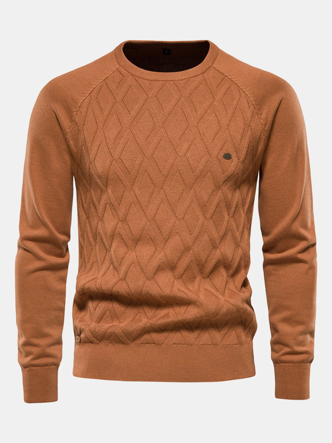 Geometry jacquard trui met ronde hals