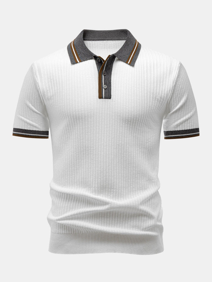 Contrast Trim Knit Polo Shirt