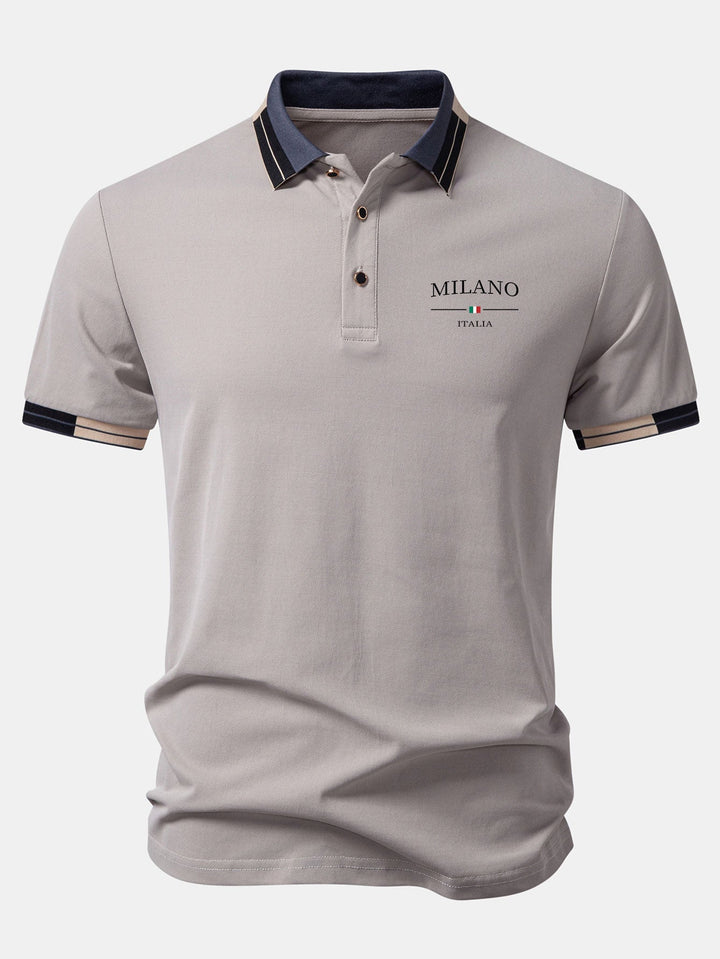 Milano Print Contrast Trim Polo