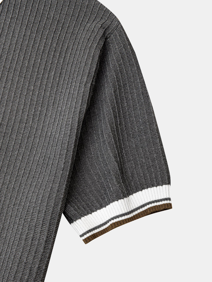Contrast Trim Knit Polo Shirt
