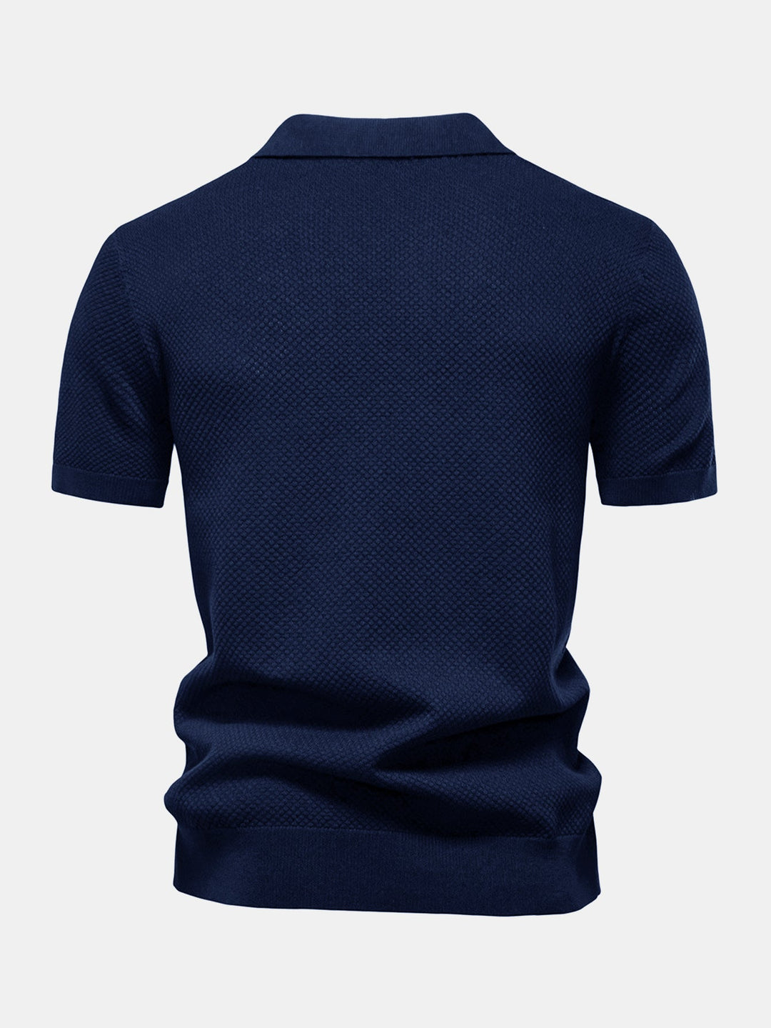 Ananasstructuur Gebreid V-hals Polo Shirt