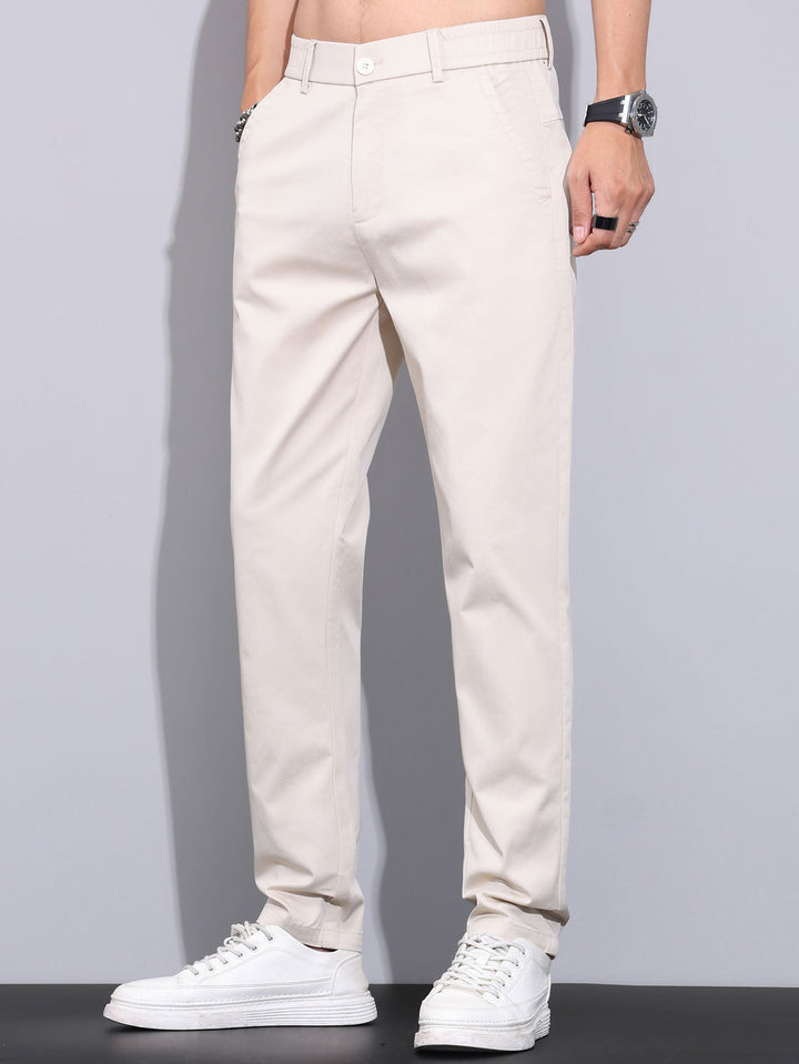 Rechte broek met elastische taille