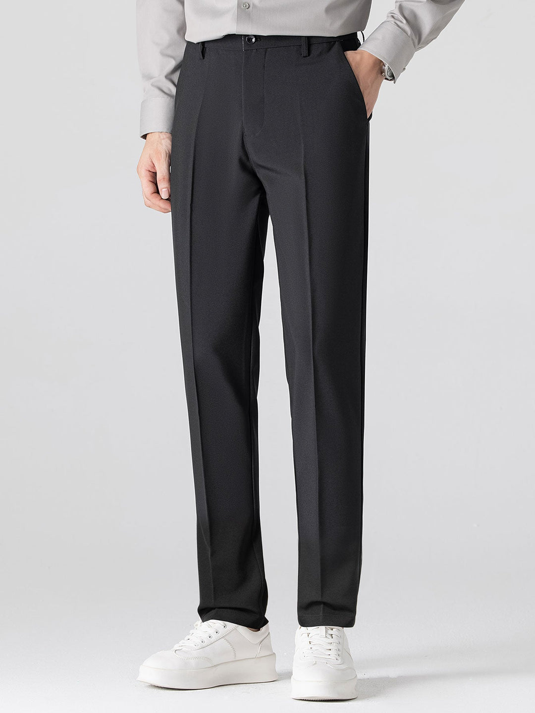 Contrast Trim Knit Polo Shirt & Slim Fit Tapered Trousers