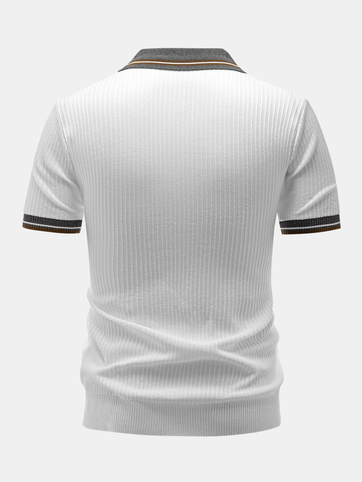Contrast Trim Knit Polo Shirt