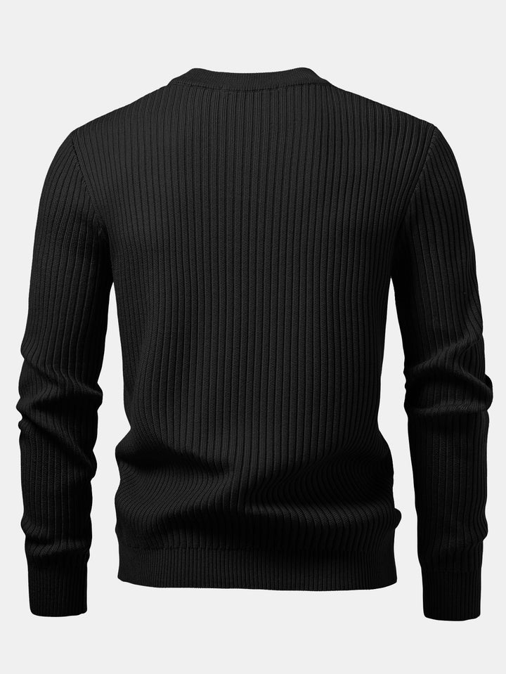 Geribbelde Henley Hals Trui