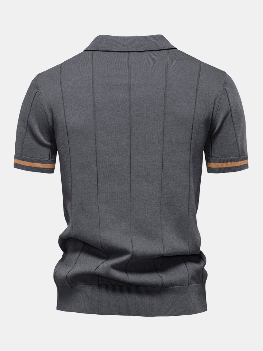 Contrast Trim Rits Gebreid Polo Shirt