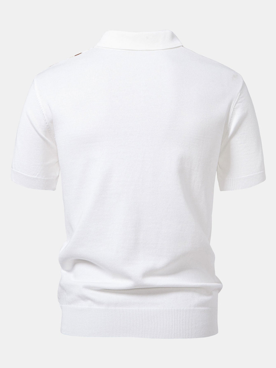 Stripe Gebreid Zip Up Polo Shirt
