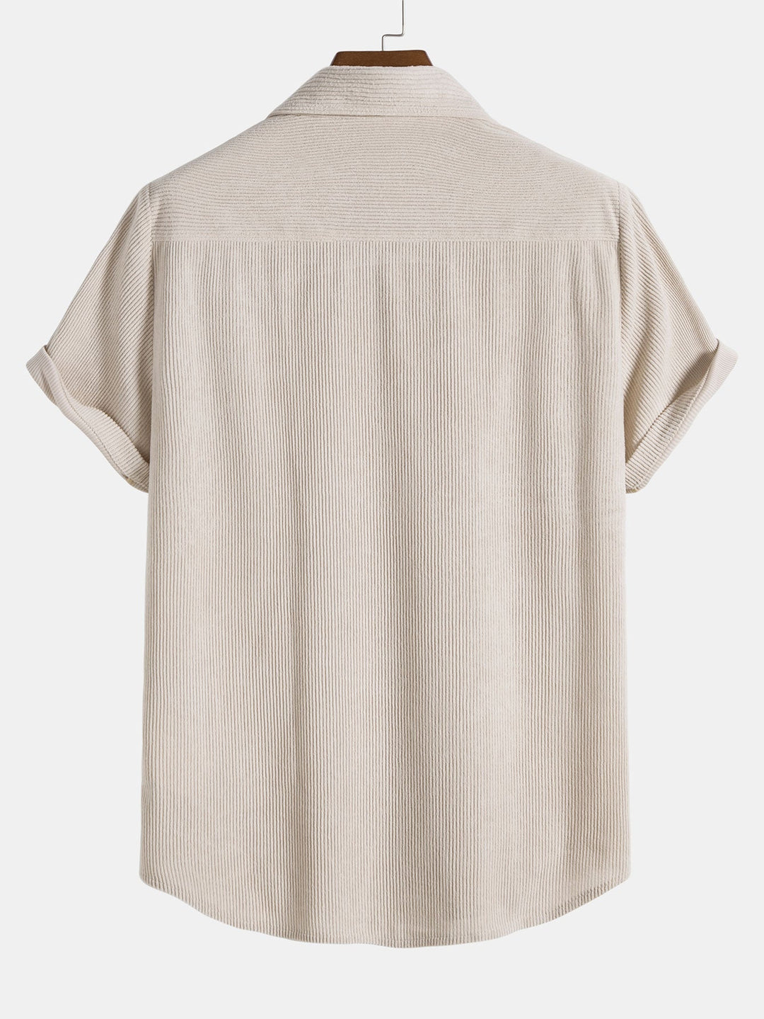 Korte Mouwen Corduroy Overhemd met Knopen & Shorts