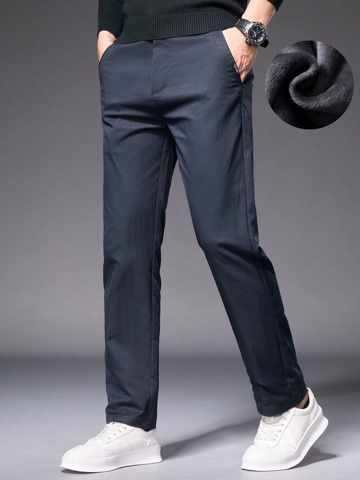 Warm Fleece-Lined Straight Leg Chino Pants