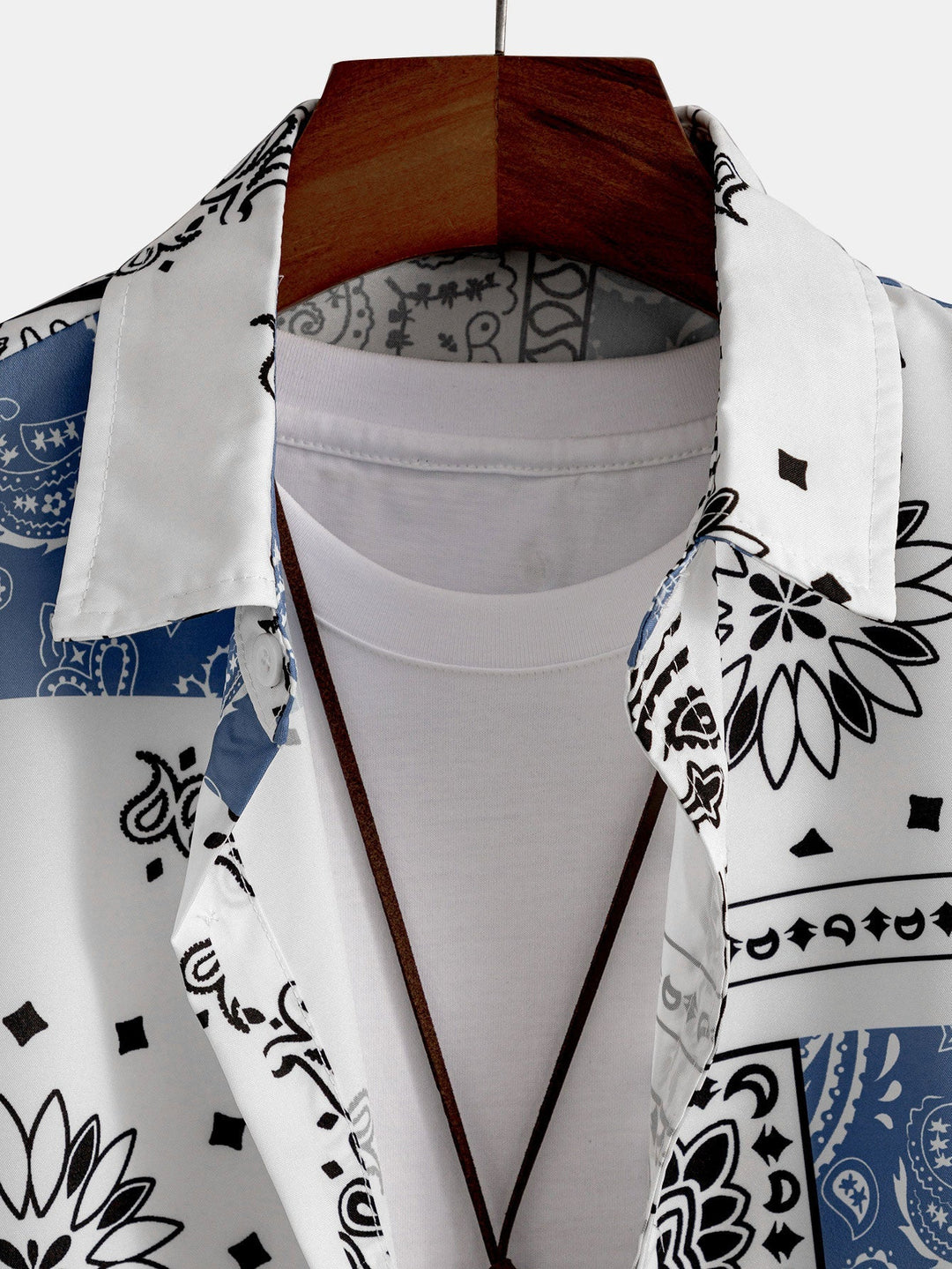 Paisley Print Knop-Up Shirt #Willekeurig patroon ontwerp# & Zwemshorts